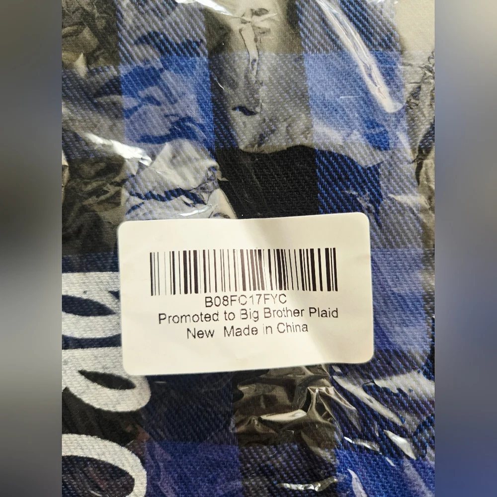 Promoted‎ to Big Brother Blue Plaid Dog Bandana, Gender Reveal Photo Prop
